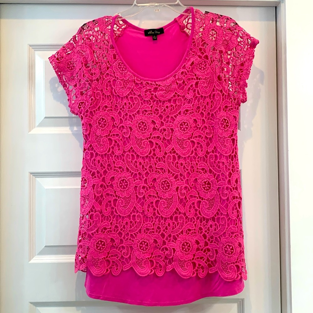 Pretty pink crochet shirt